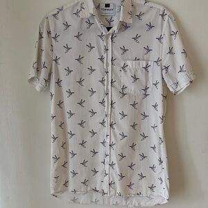 Topman White Shirt with Bird Print